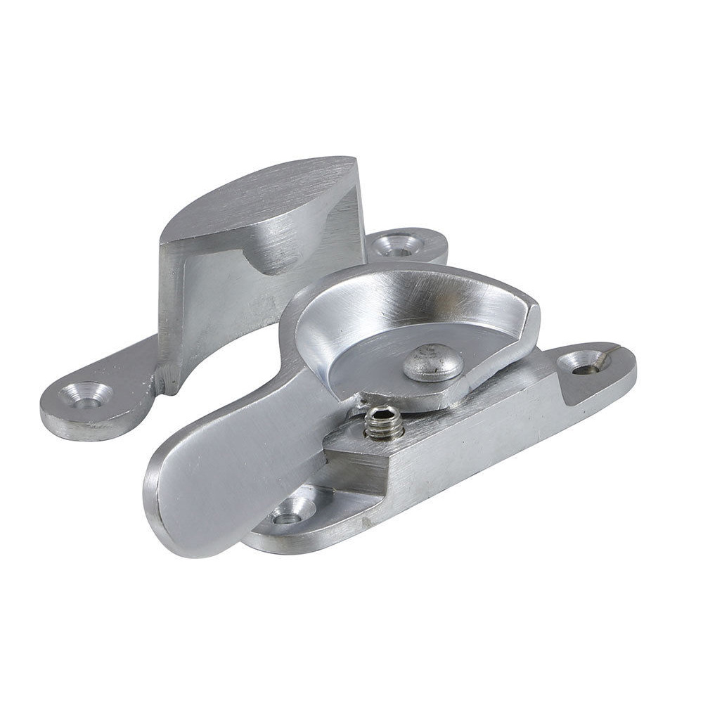 Locking Sash Fitch Fastener -  Satin Chrome